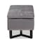 Baxton Studio Esther Modern and Contemporary Grey Velvet Fabric and Dark Brown Finished Wood Storage Ottoman 178-11296-Zoro - alternate 10
